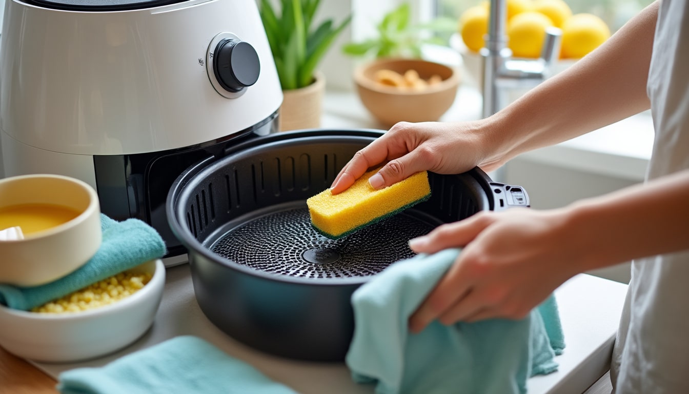Nettoyer un air fryer sans abîmer le revêtement